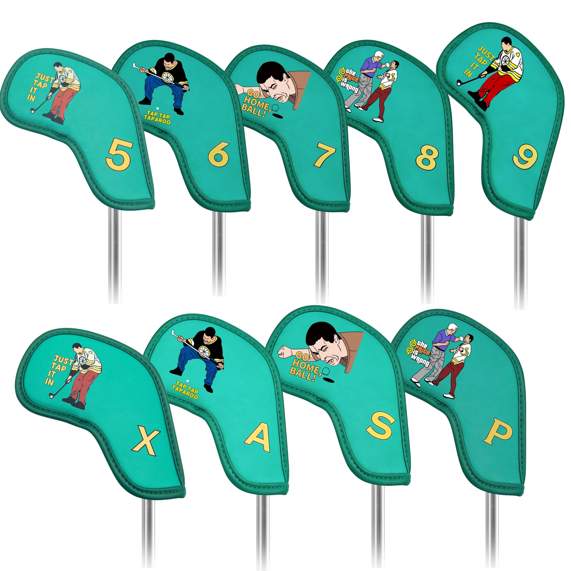 Golf Equipment Cabinet - 9 pcs Golf Iron Covers with
