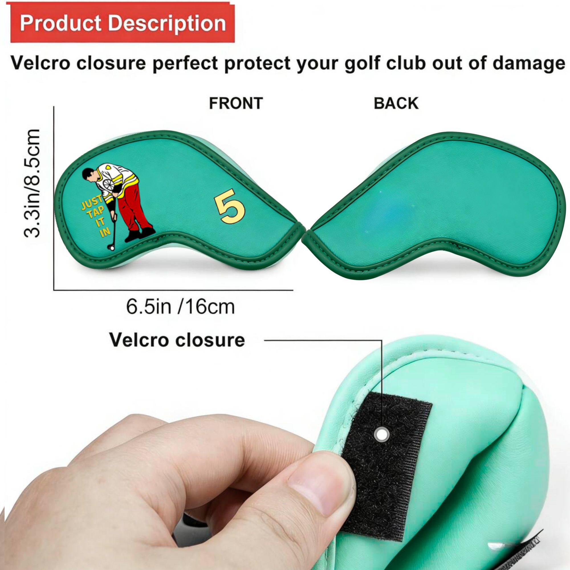 9 pcs Golf Iron Covers with Fu - Golf Equipment Cabinet recension och pris